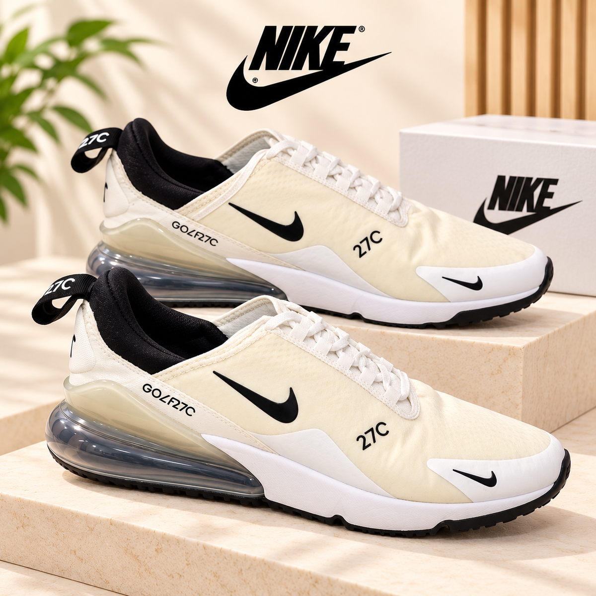 Nike 27C Cream White Sneakers for Men