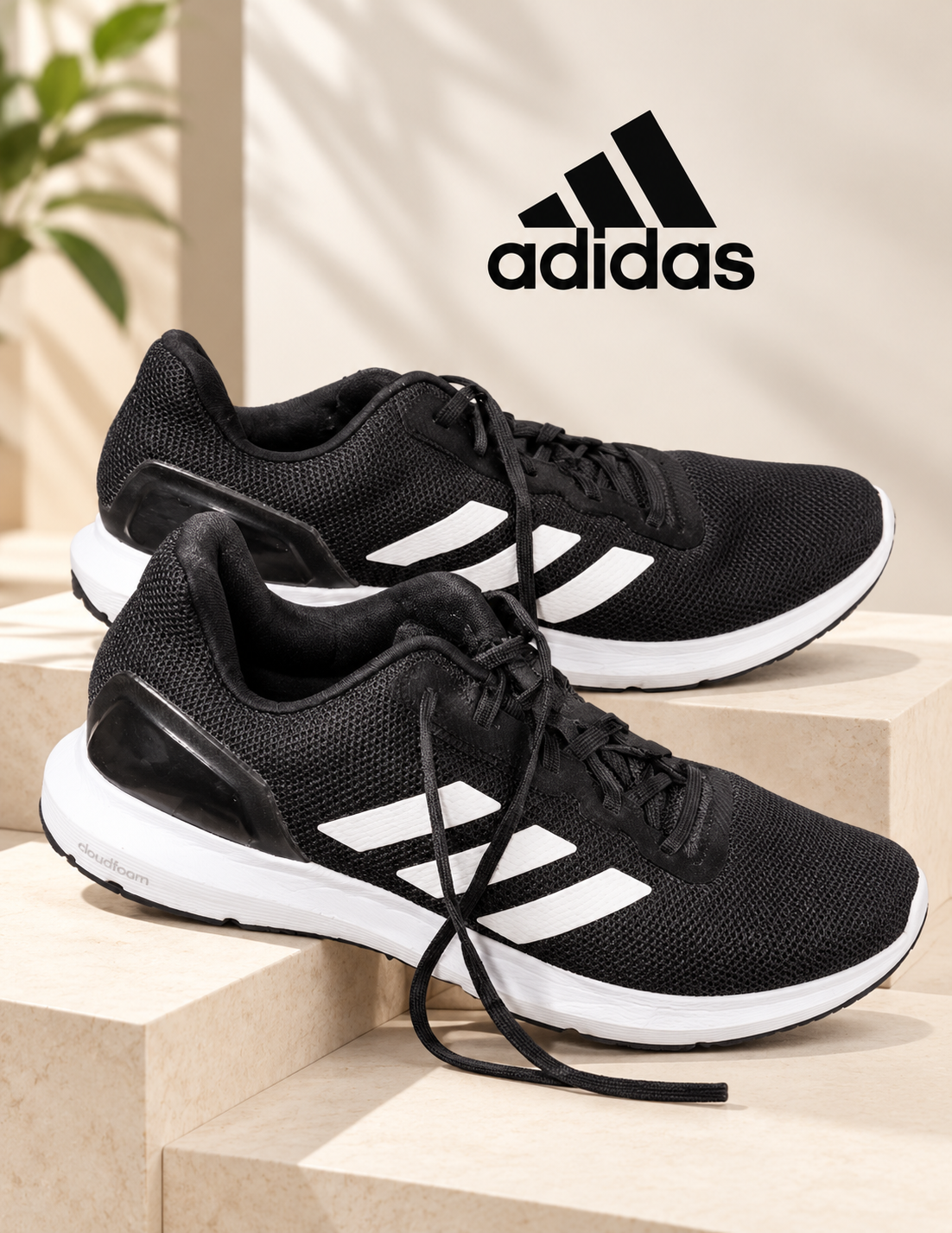 Adidas Black Running Shoes for Men